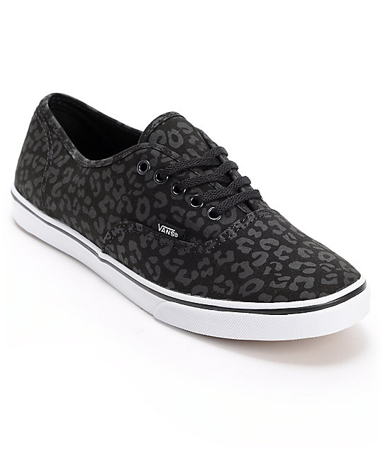 Vans Authentic Lo Pro Black Leopard Print Shoes Zumiez