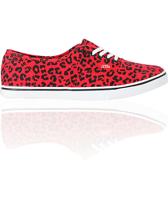red and animal print shoes