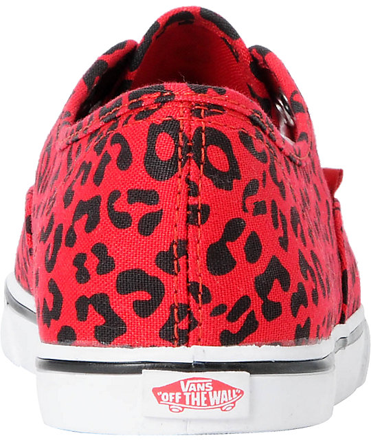red and animal print shoes