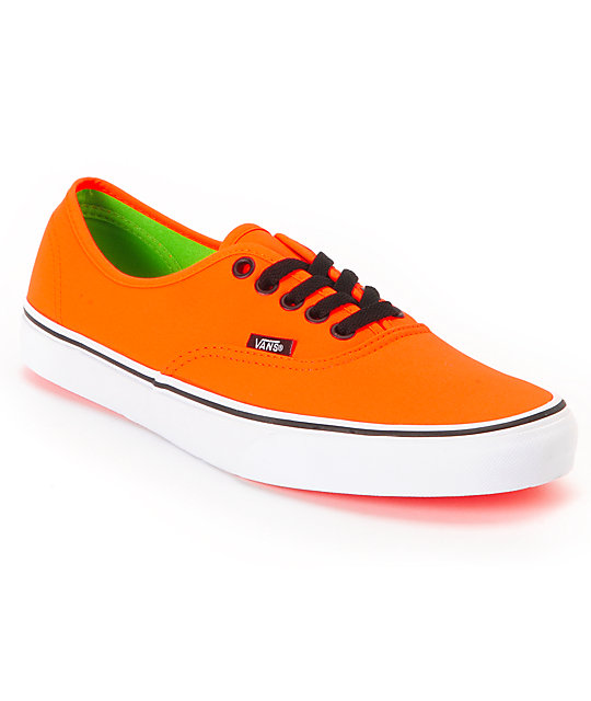 Vans Authentic Neon Orange & Green Shoe at Zumiez PDP