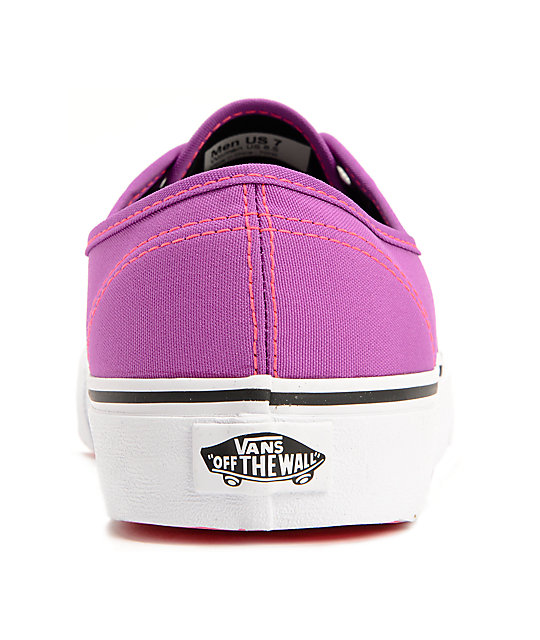 Vans Authentic Neon Purple & White Shoes Zumiez