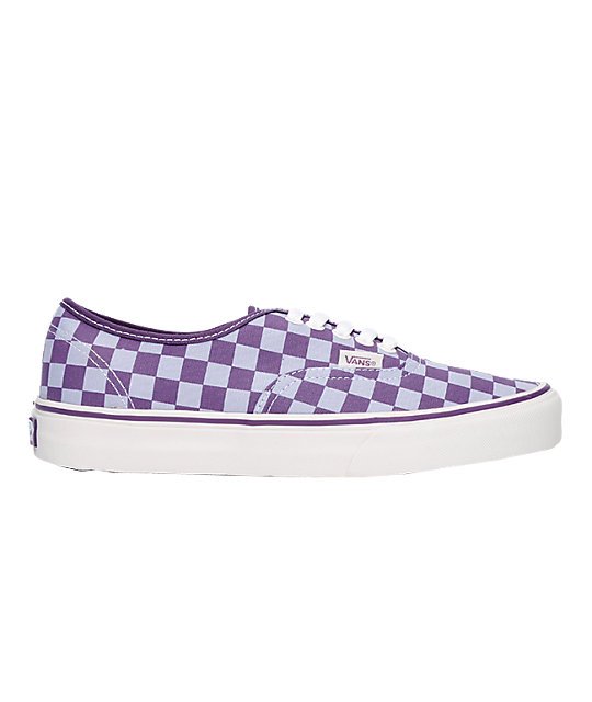 purple vans checkered