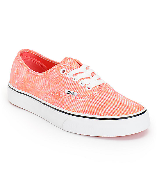 coral canvas shoes