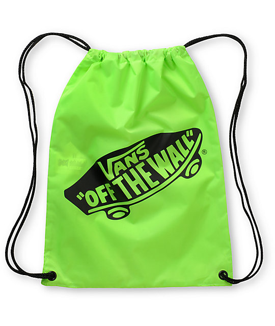 Benched Neon Green Drawstring Bag
