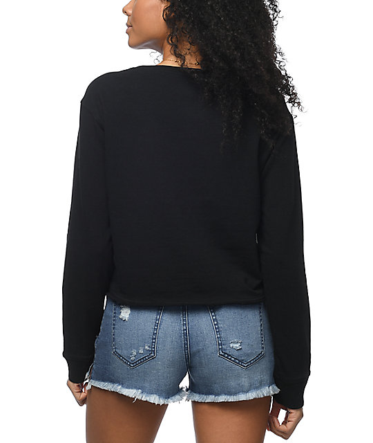 Vans Castaway Cropped Black Crewneck Sweatshirt | Zumiez