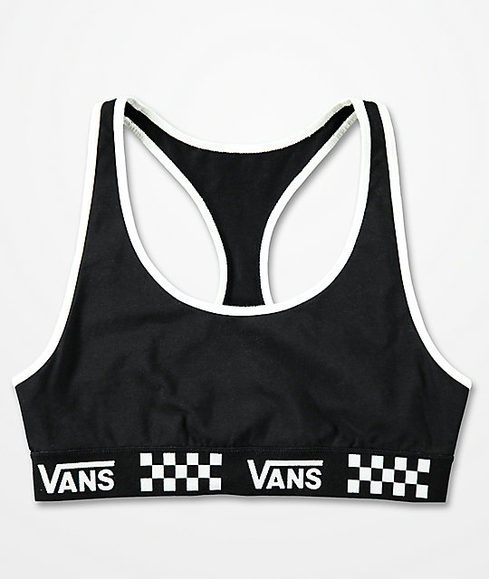 Vans Checker Black & White Sports Bra Zumiez