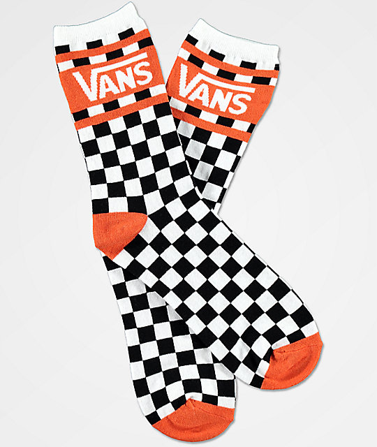 orange and white checkered vans