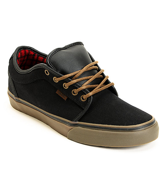 Vans Chukka Low Black, Gum & Flannel Canvas Skate Shoes Zumiez
