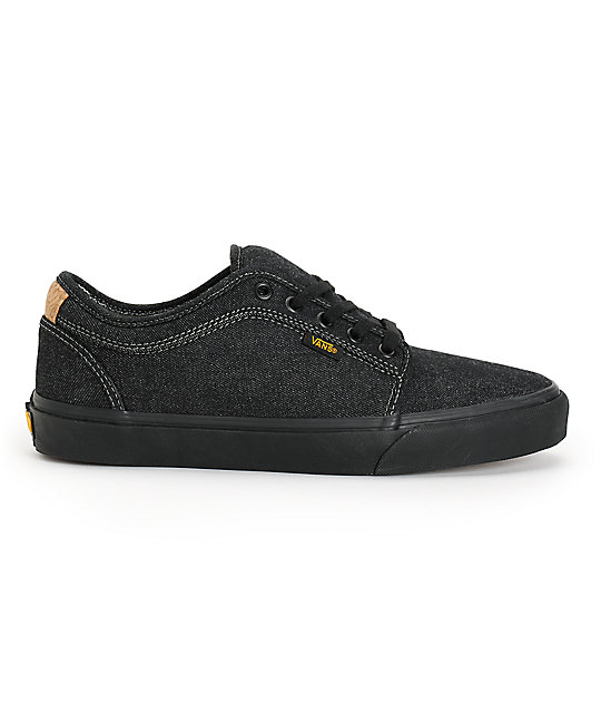 Vans Chukka Low Cork Black Denim Skate Shoes Zumiez