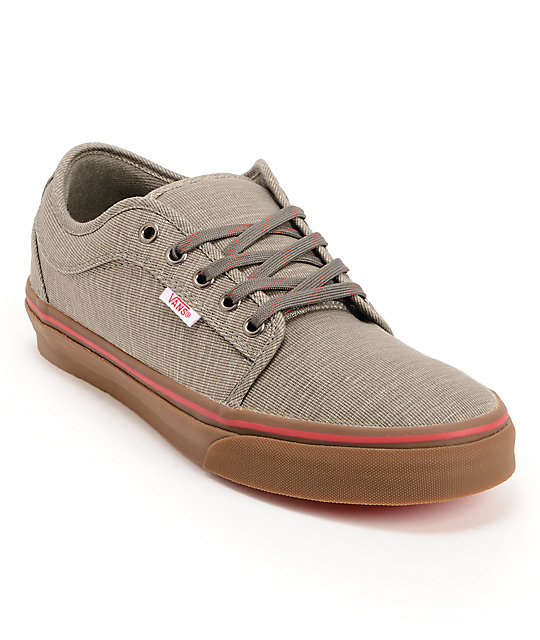 Vans Chukka Low Linen Grey & Gum Skate Shoes (Mens) at Zumiez : PDP