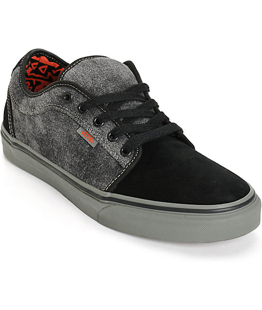 Vans Chukka Low Washed Denim Skate Shoes Zumiez