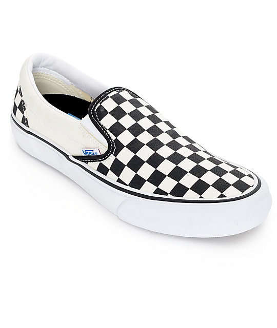 black and white checkered slip on vans 