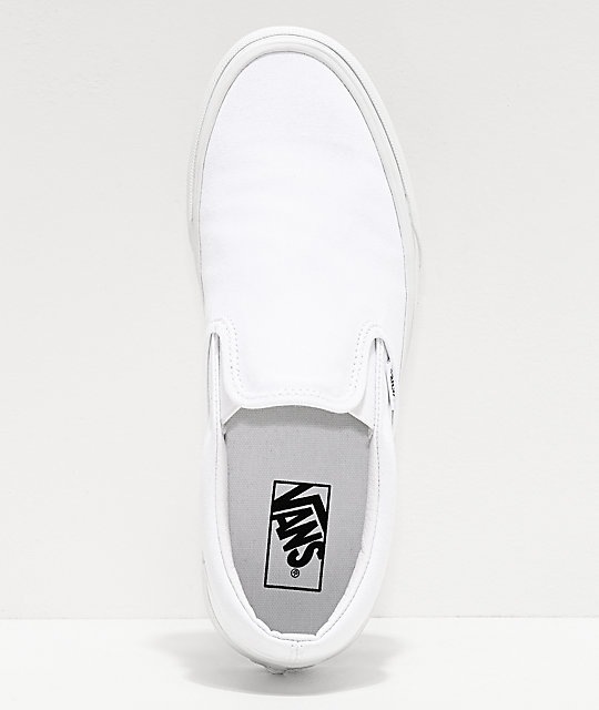 Vans Classic Slip On True White Monochromatic Shoes | Zumiez