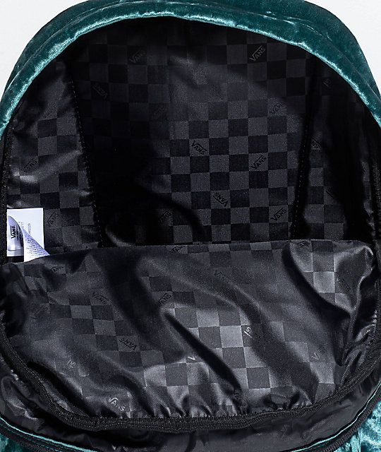 Vans Deanna Jade Green Velvet 22L Backpack Zumiez