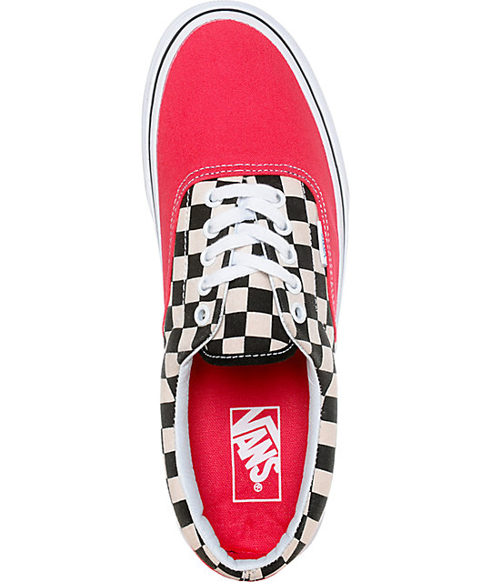 Vans Era 2-Tone Checkered Red & White Skate Shoes | Zumiez