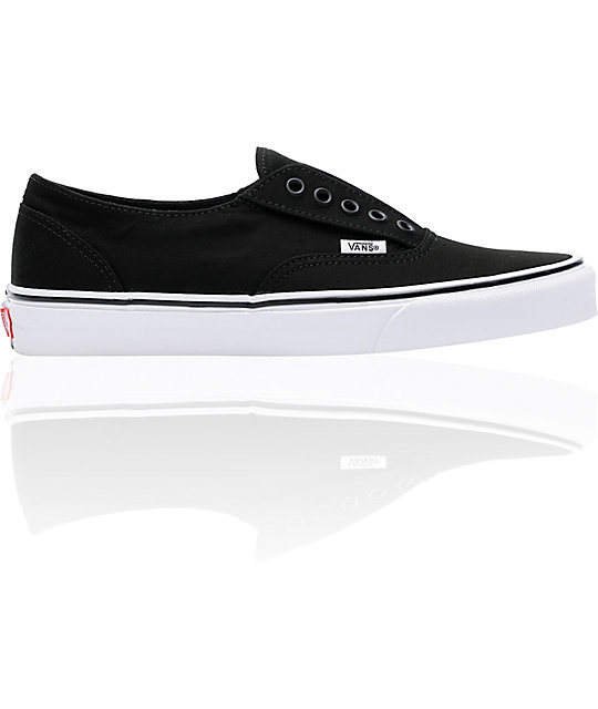 black and white vans laces
