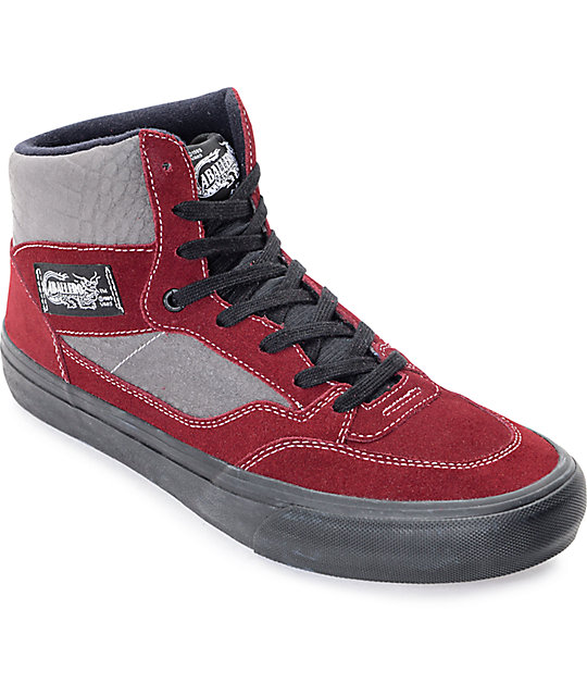 Vans Full Cab Pro 50th Anniversary Burgundy & Grey Skate Shoes | Zumiez