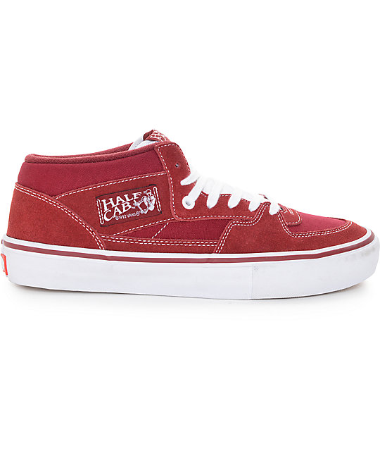 Vans Half Cab Pro Biking Red and White Skate Shoes Zumiez