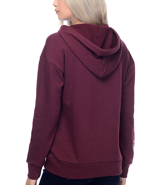 Vans Heart Sleeve Burgundy Pullover Hoodie | Zumiez