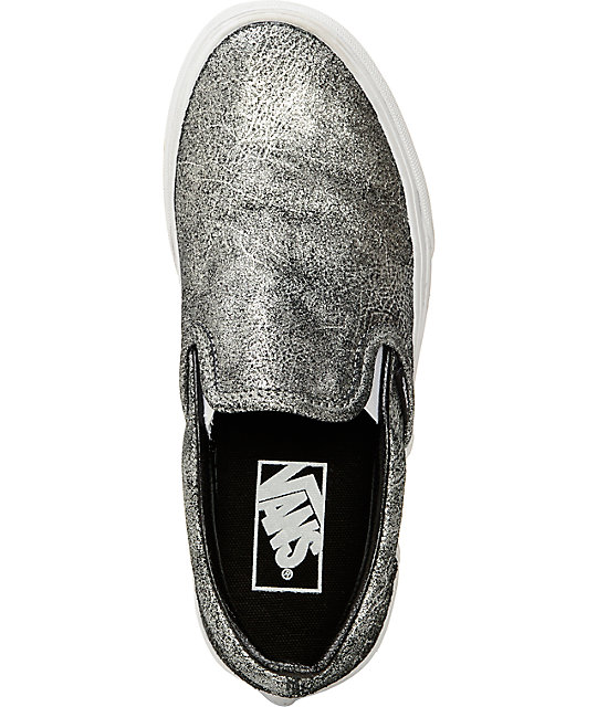 vans metallic slip ons