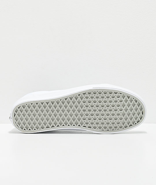 vans authentic leather white mono