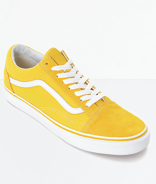 grey and yellow vans