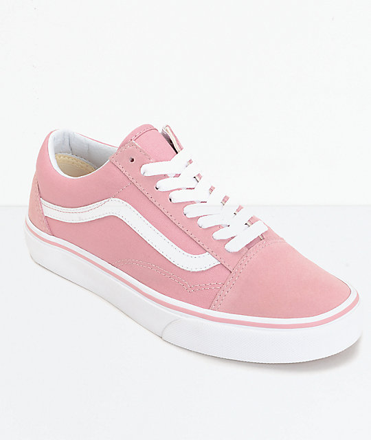 vans old skool pink and white