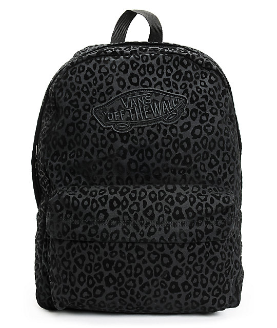 Vans Realm Black Cheetah Print Backpack | Zumiez