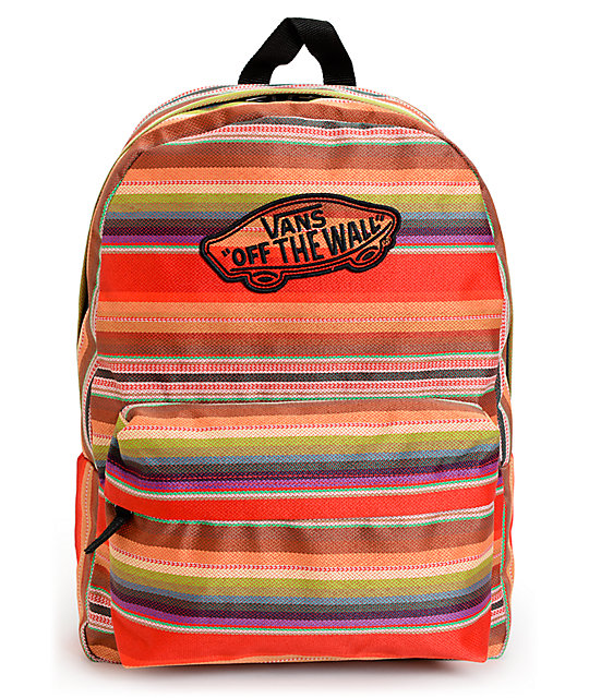 vans striped backpack