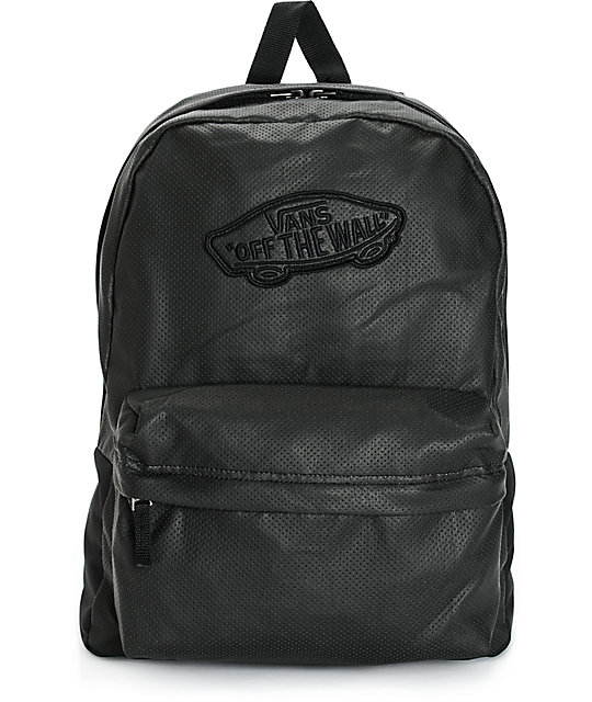 Vans Realm Perforated Leather Backpack Zumiez