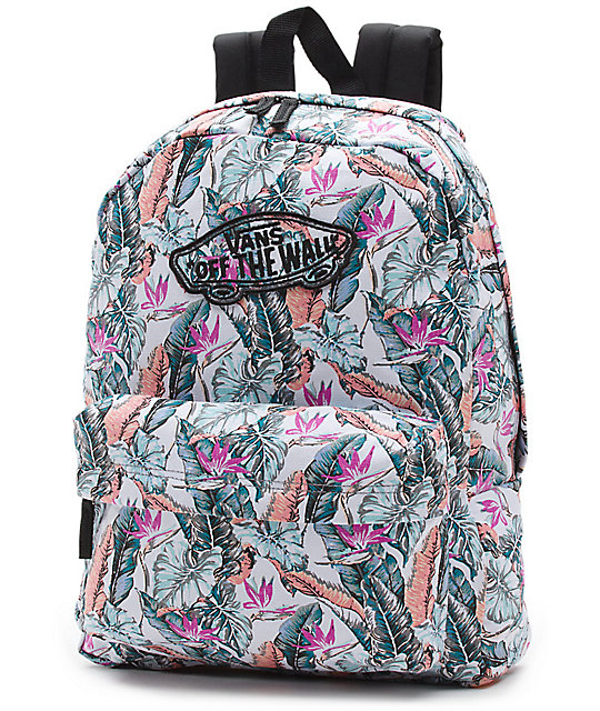Vans Realm Tropical Multi & Black Floral Backpack at Zumiez PDP