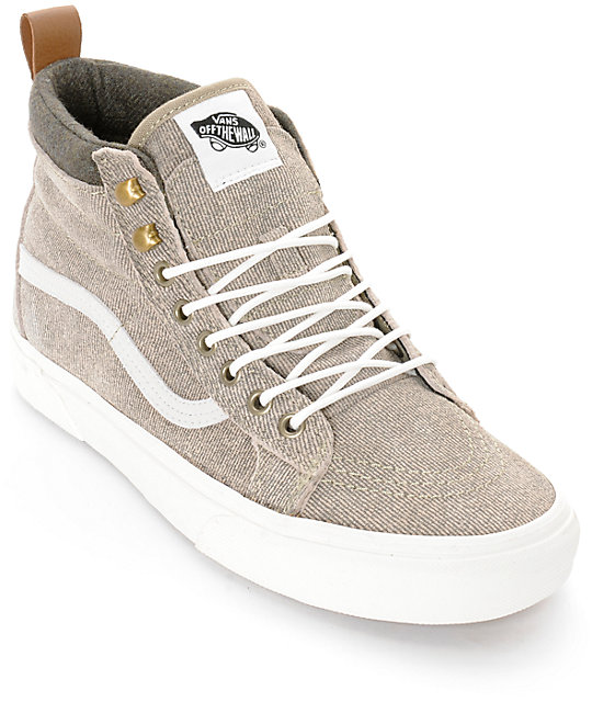 brown suede high top vans