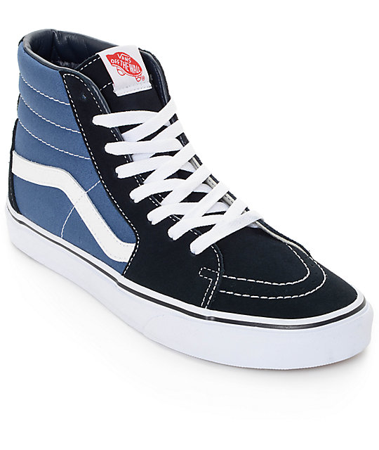 vans sk8 hi navy skate shoes vans sk8 hi navy skate shoes