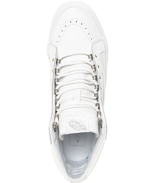 slim white leather sneakers