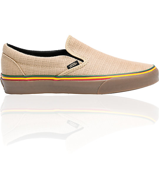 tan van slip on