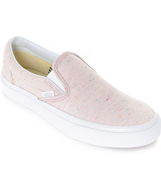Vans Slip-On Speckle Jersey Pink Shoes | Zumiez
