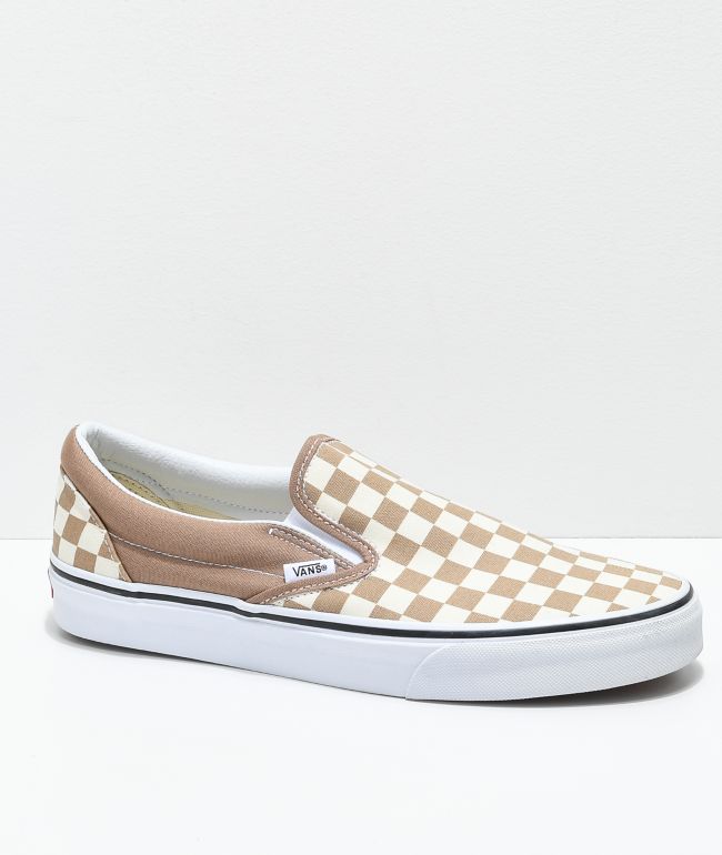 taupe checkered vans