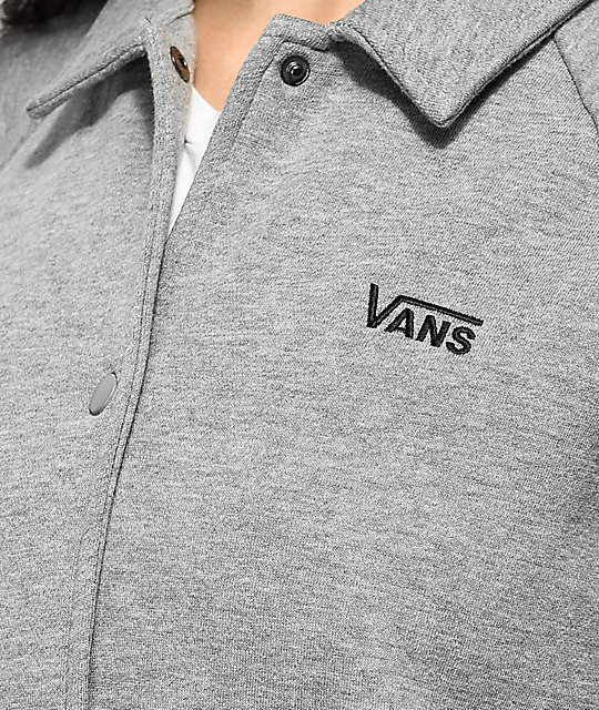 Vans Thanks Heather Grey Fleece Coaches Jacket Zumiez