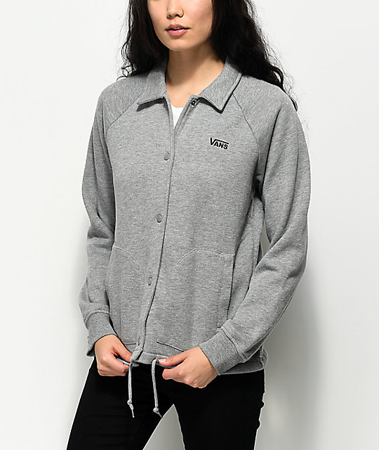 Vans Thanks Heather Grey Fleece Coaches Jacket Zumiez