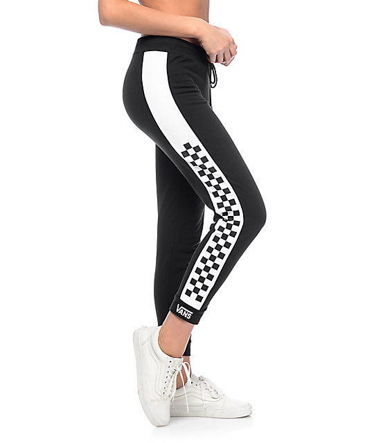 Vans Track Day Black & White Sweatpants Zumiez