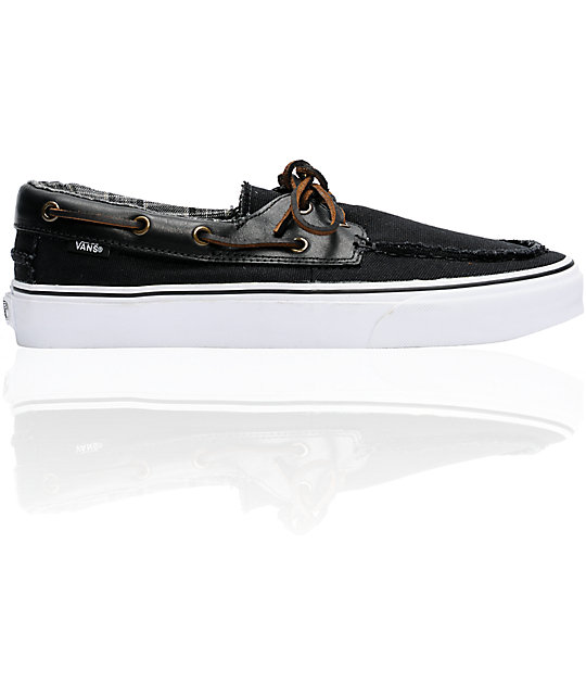 vans zapato del barco leather