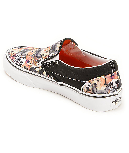 Vans X Aspca Classic Allover Puppy Print Slip On Shoes 