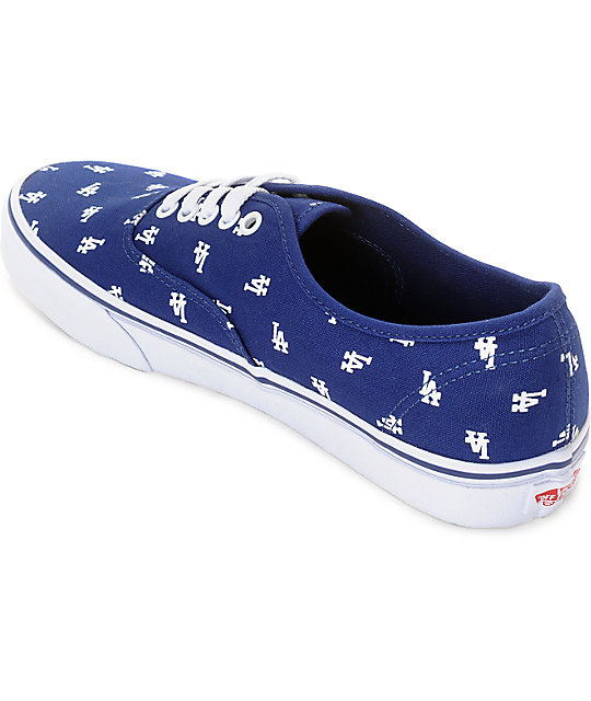 Vans x MLB Authentic Dodgers Canvas Skate Shoes Zumiez