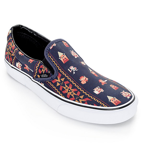 Vans x Nintendo Classic Zelda Parisian Night Slip On Shoes | Zumiez