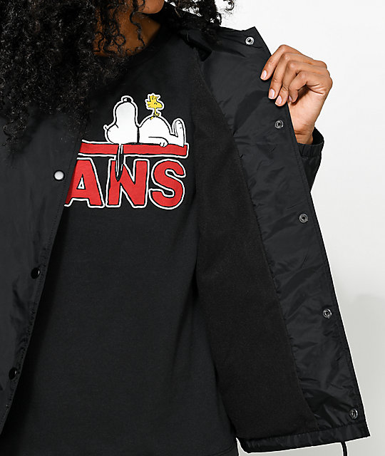Vans x Peanuts Snoopy Black Coaches Jacket Zumiez
