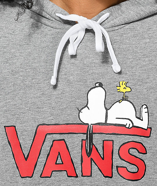 Vans x Peanuts Snoopy Heather Grey Hoodie Zumiez