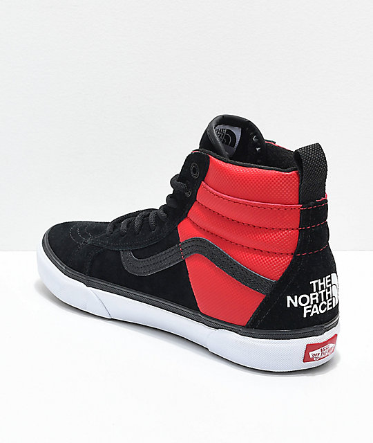 Vans x The North Face Sk8-Hi MTE All Black & Red Shoes | Zumiez