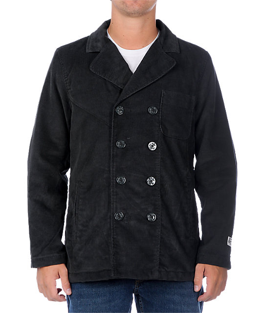 Bottega Veneta Cotton Corduroy Pea Coat In Gray For Men Lyst Kenneth Cole Modern Wool Blend Military Pea Coat Menecloth