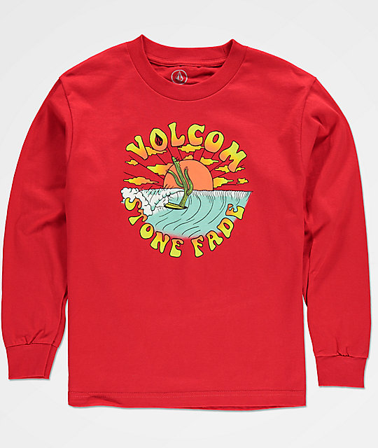 red long sleeve t shirt boys