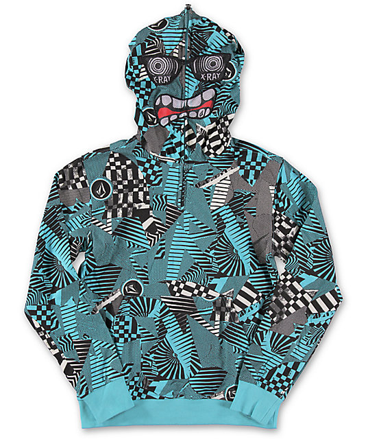 Boys Hide Out Half Zip Face Mask Hoodie Zumiez